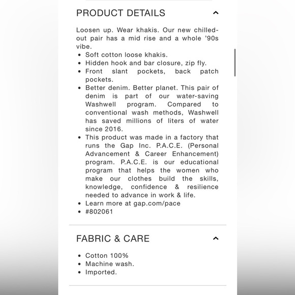 Gap Mid Rise Loose Khakis black office casual 25​​ - Picture 5 of 10